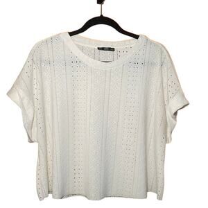 Zara White Crop Top - Women's Size Medium - Excellent